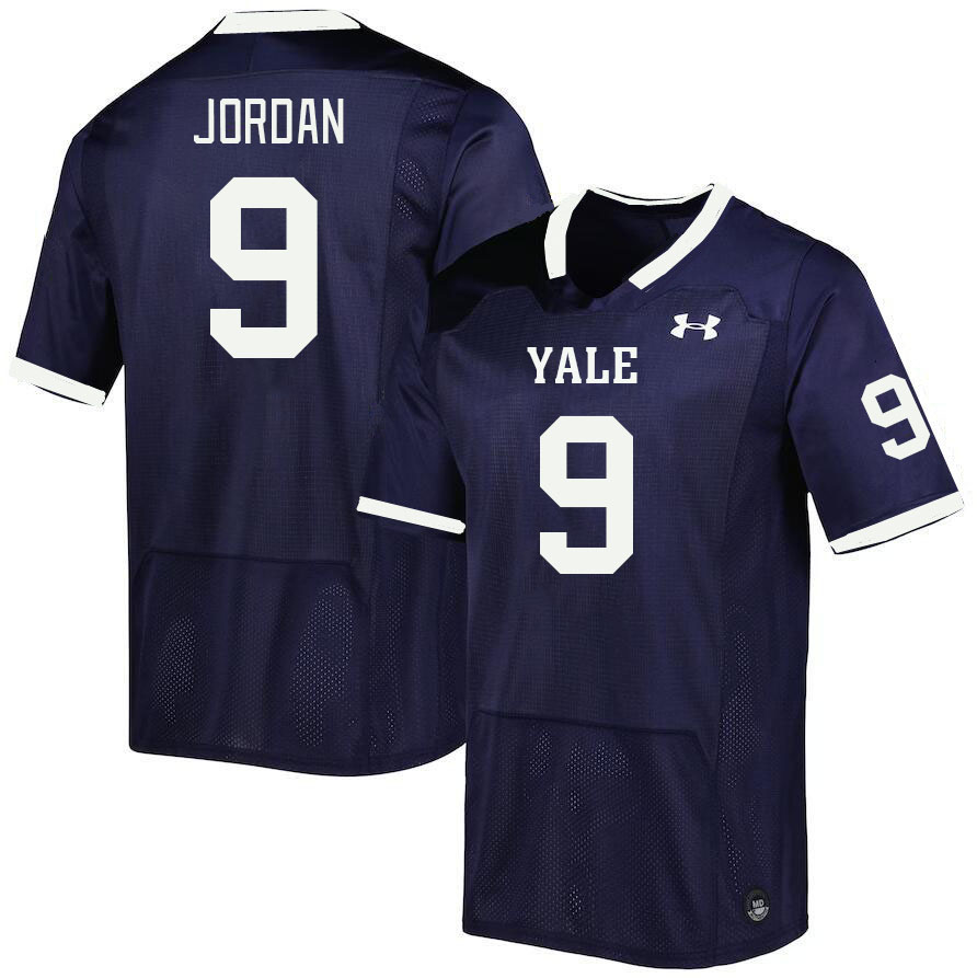 Men-Youth #9 Grant Jordan Yale Bulldogs 2023 College Football Jerseys Stitched-Blue